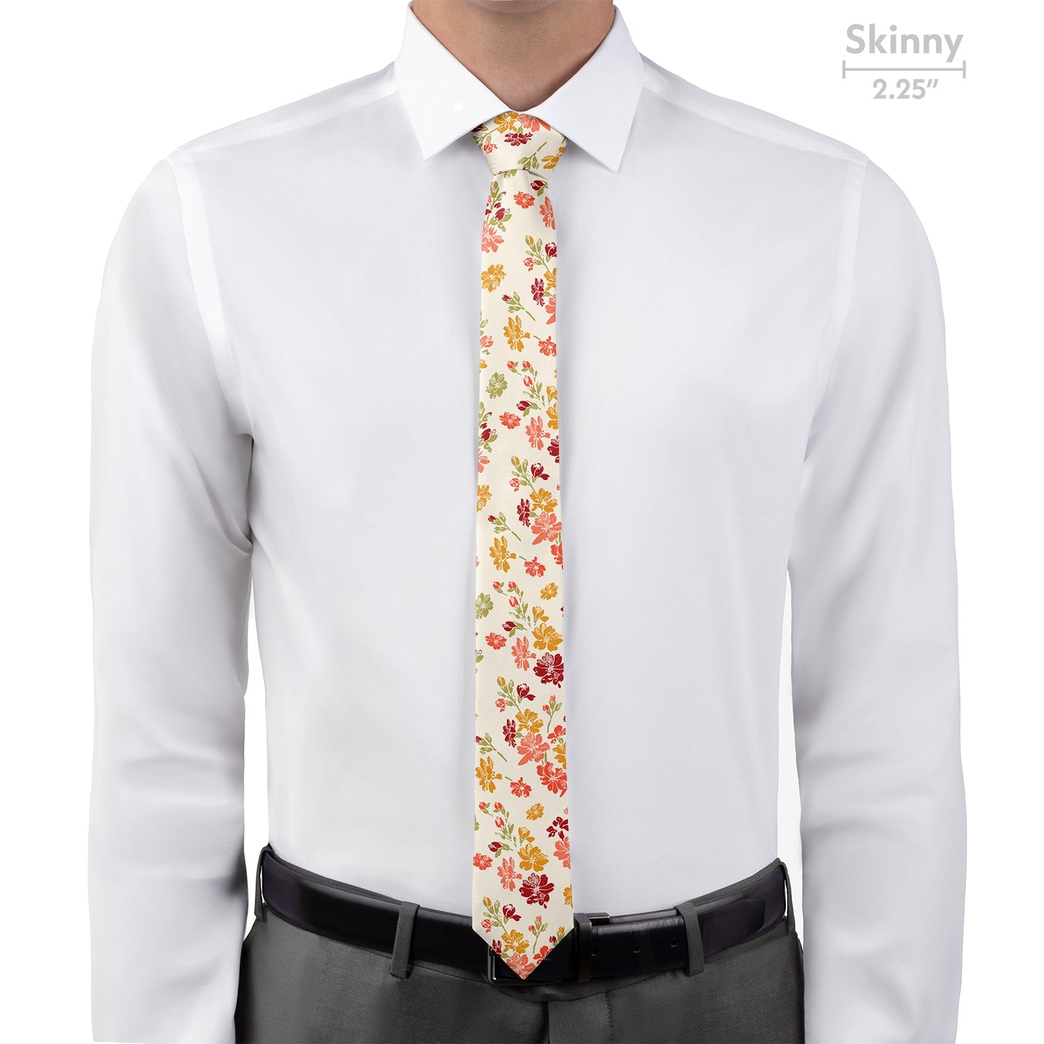 Stamped Floral Necktie - Skinny - Knotty Tie Co.