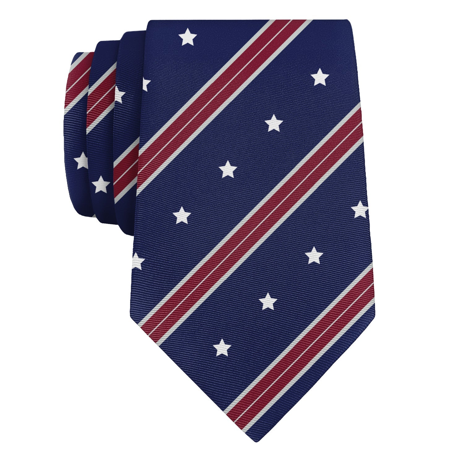 Star Spangled Necktie - Rolled - Knotty Tie Co.