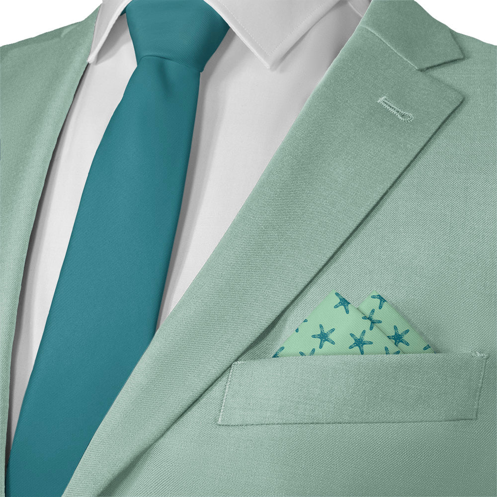 Starfish Pocket Square - Matching Necktie- Knotty Tie Co.