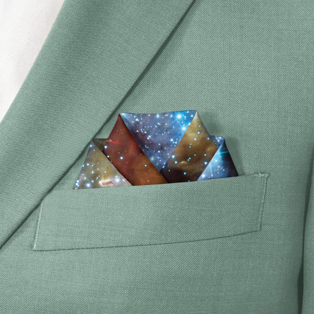 Stars Collide Pocket Square - Scalloped Fold - Knotty Tie Co.