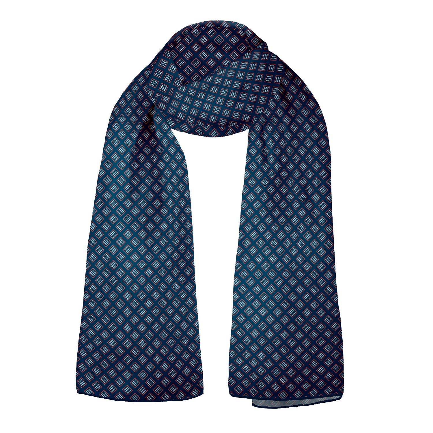 Step & Repeat 4 72 x 24 Rectangle Chiffon Logo Scarf - Knotty Tie Co.