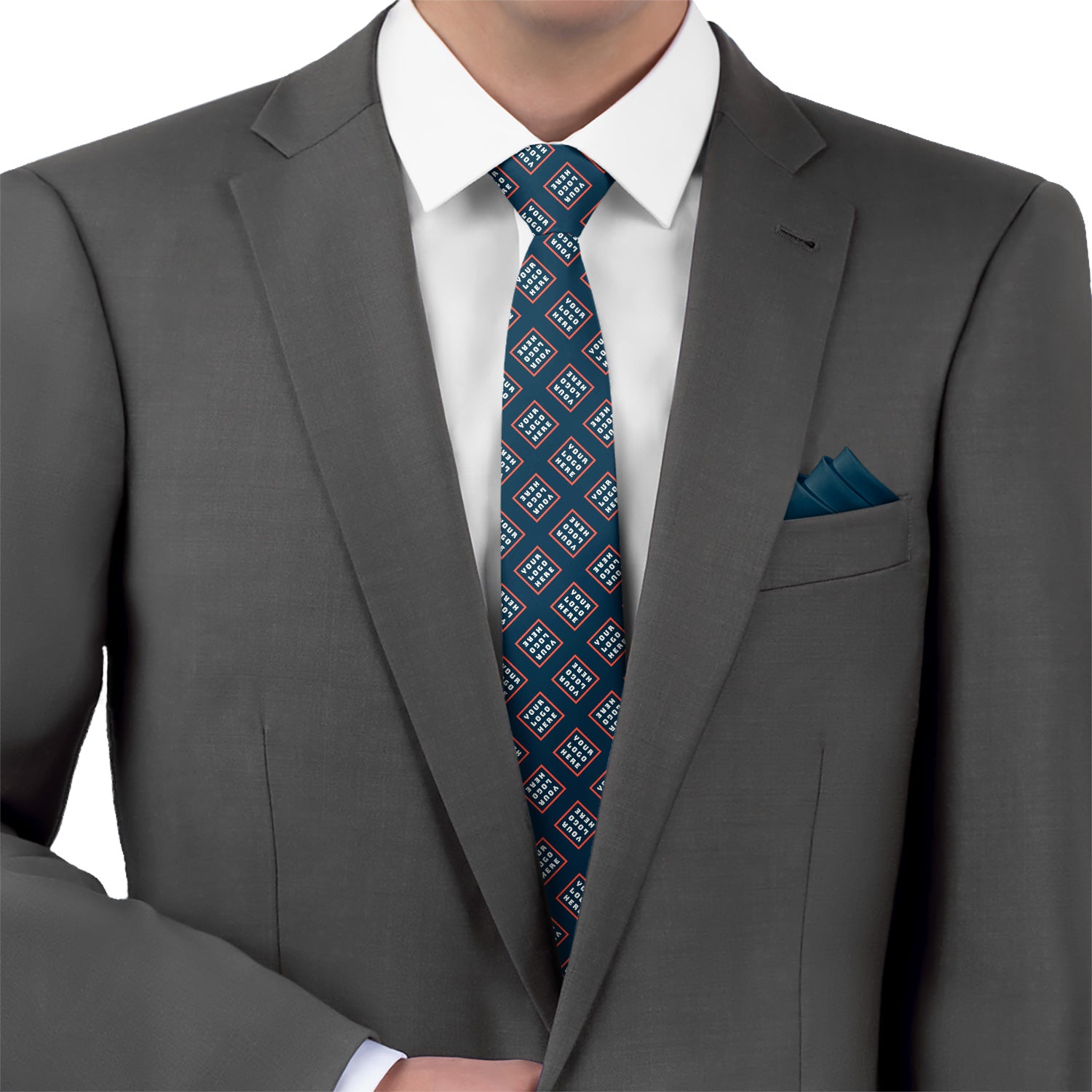 Custom Step & Repeat 4 Logo Tie - Suit - Knotty Tie Co.