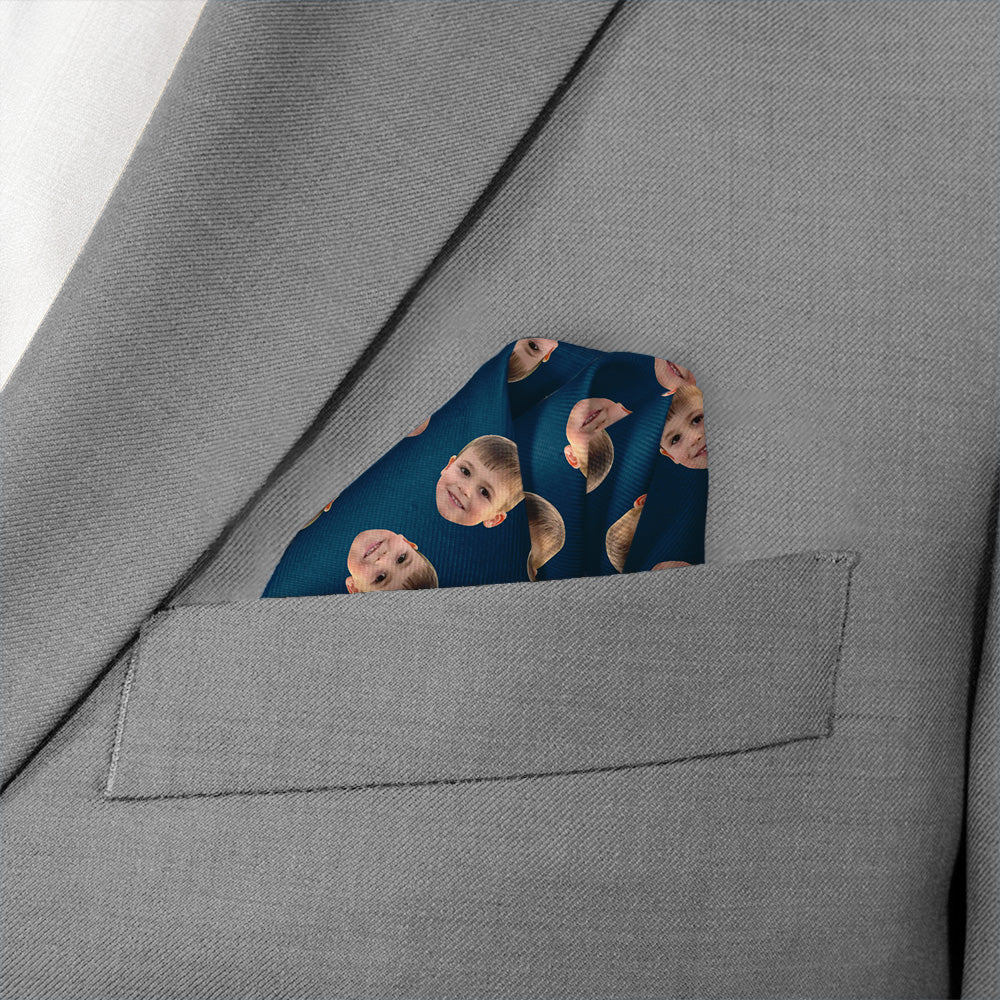 Step & Repeat 4 Photo Pocket Square - Wave Fold - Knotty Tie Co.