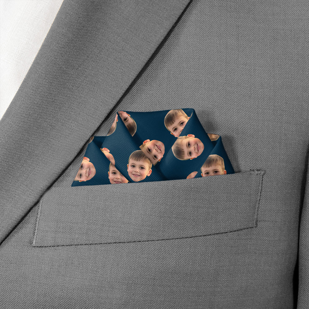 Step & Repeat 4 Photo Pocket Square - Scalloped Fold - Knotty Tie Co.