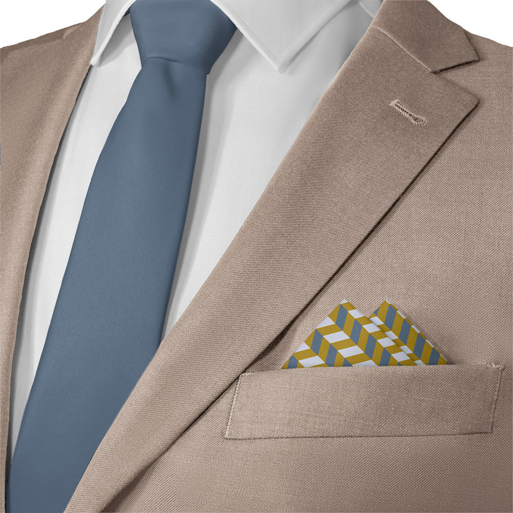Steps Geometric Pocket Square - 12" Square - Knotty Tie Co.