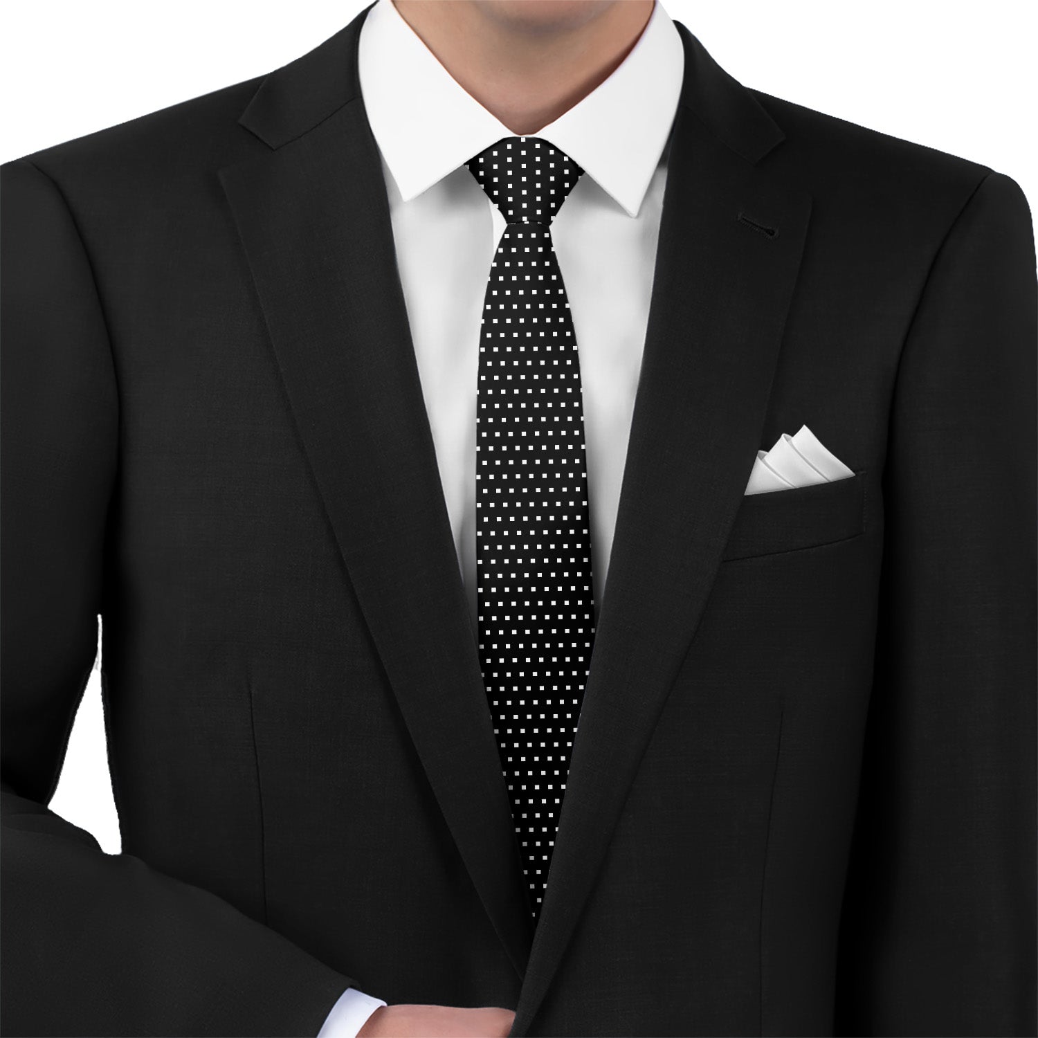 Stitch Geometric Necktie - Matching Pocket Square - Knotty Tie Co.