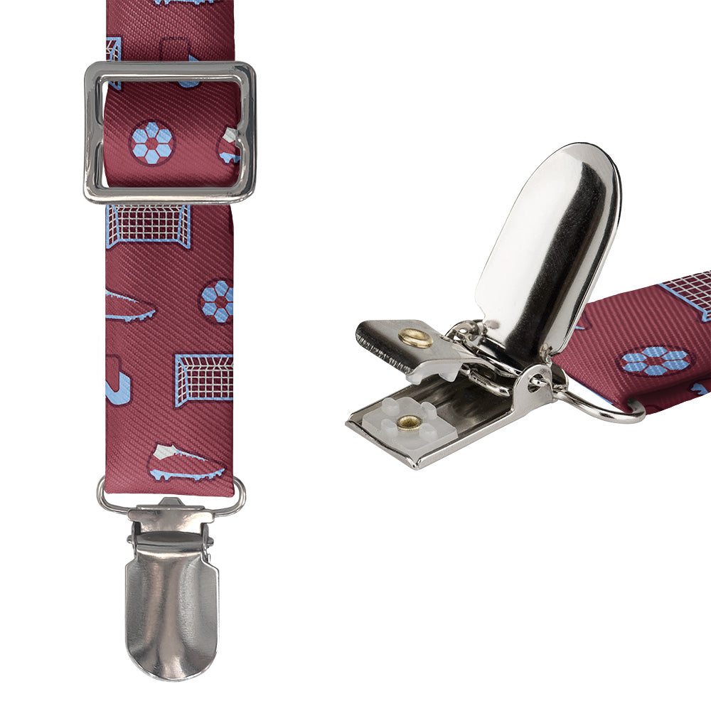 Strike It Soccer Suspenders - Hardware and Strap - Knotty Tie Co.