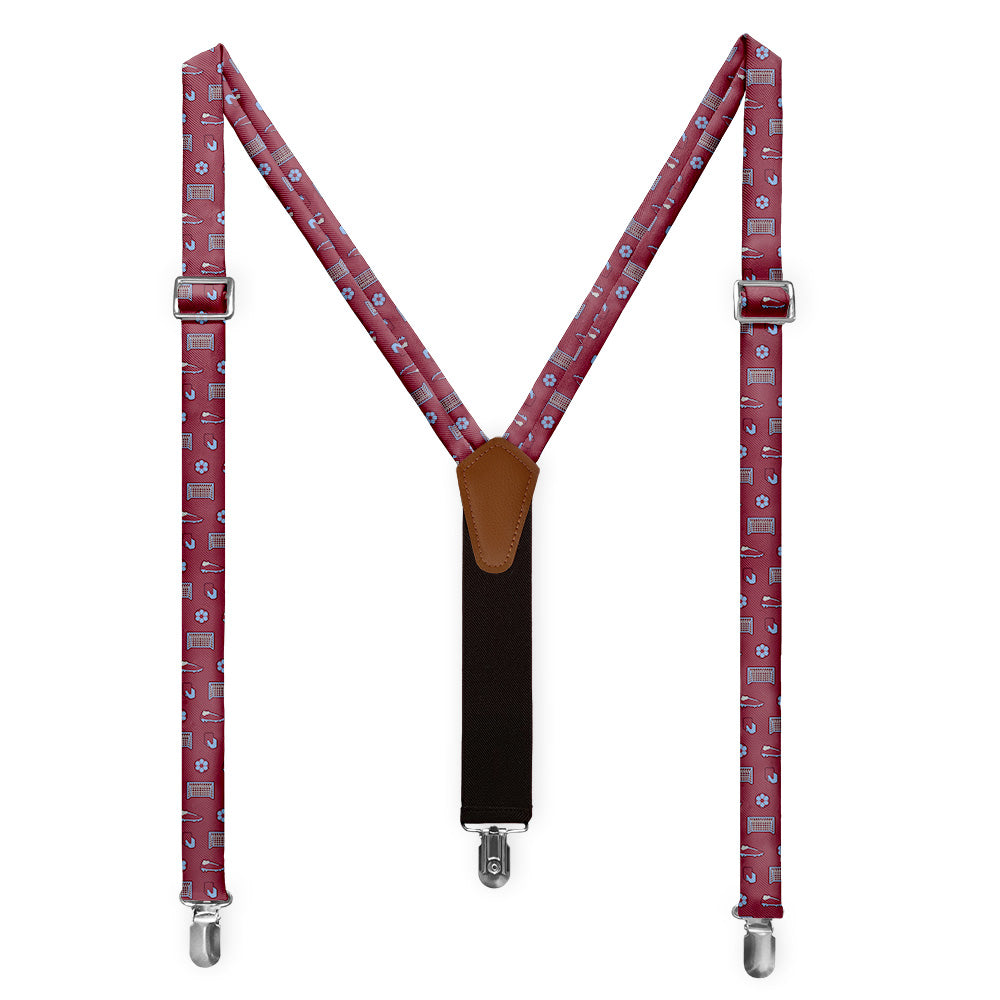 Strike It Soccer Suspenders - Full Front View - Knotty Tie Co.