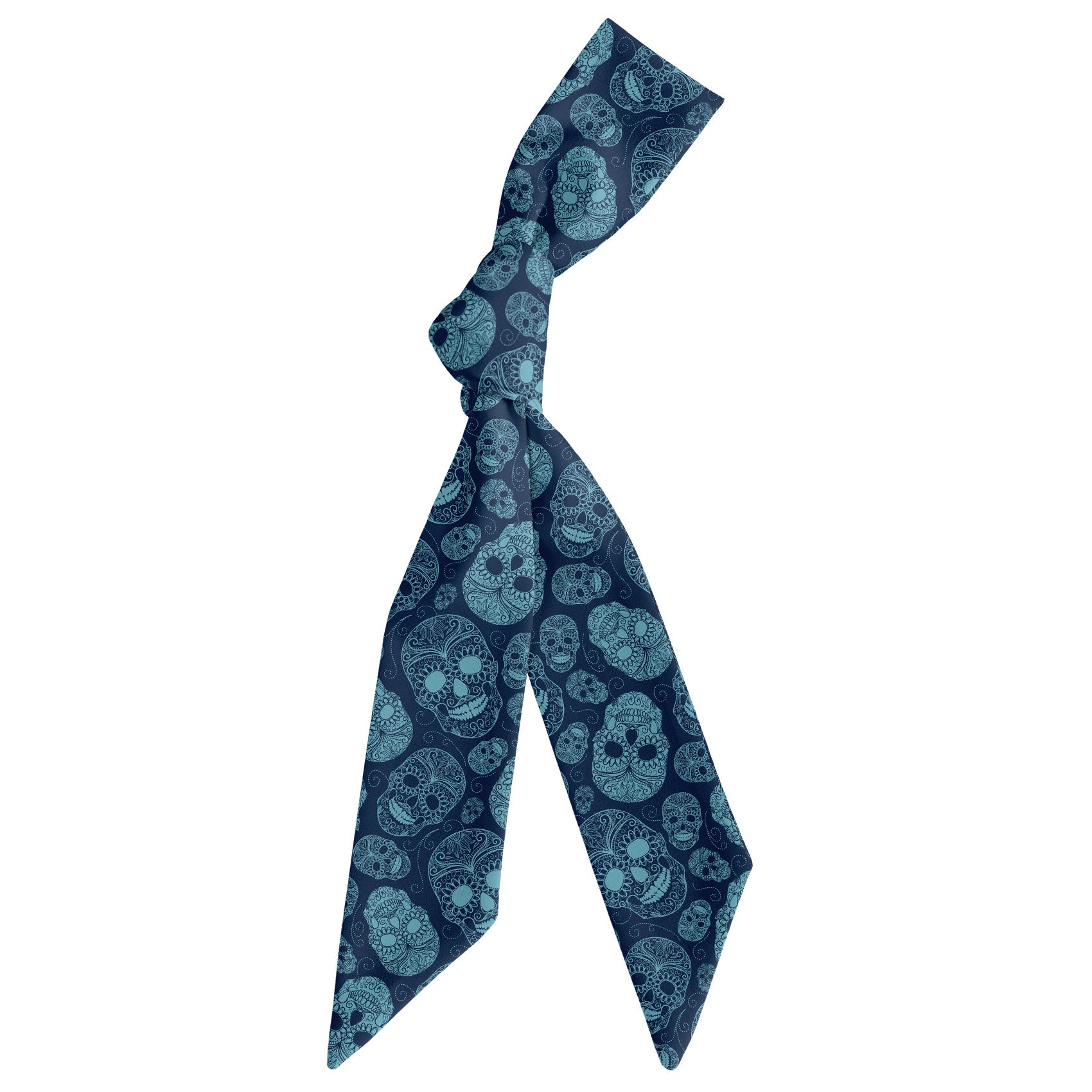 Sugar Skull Hair Scarf - Scarf Tied Into Knot - Knotty Tie Co.