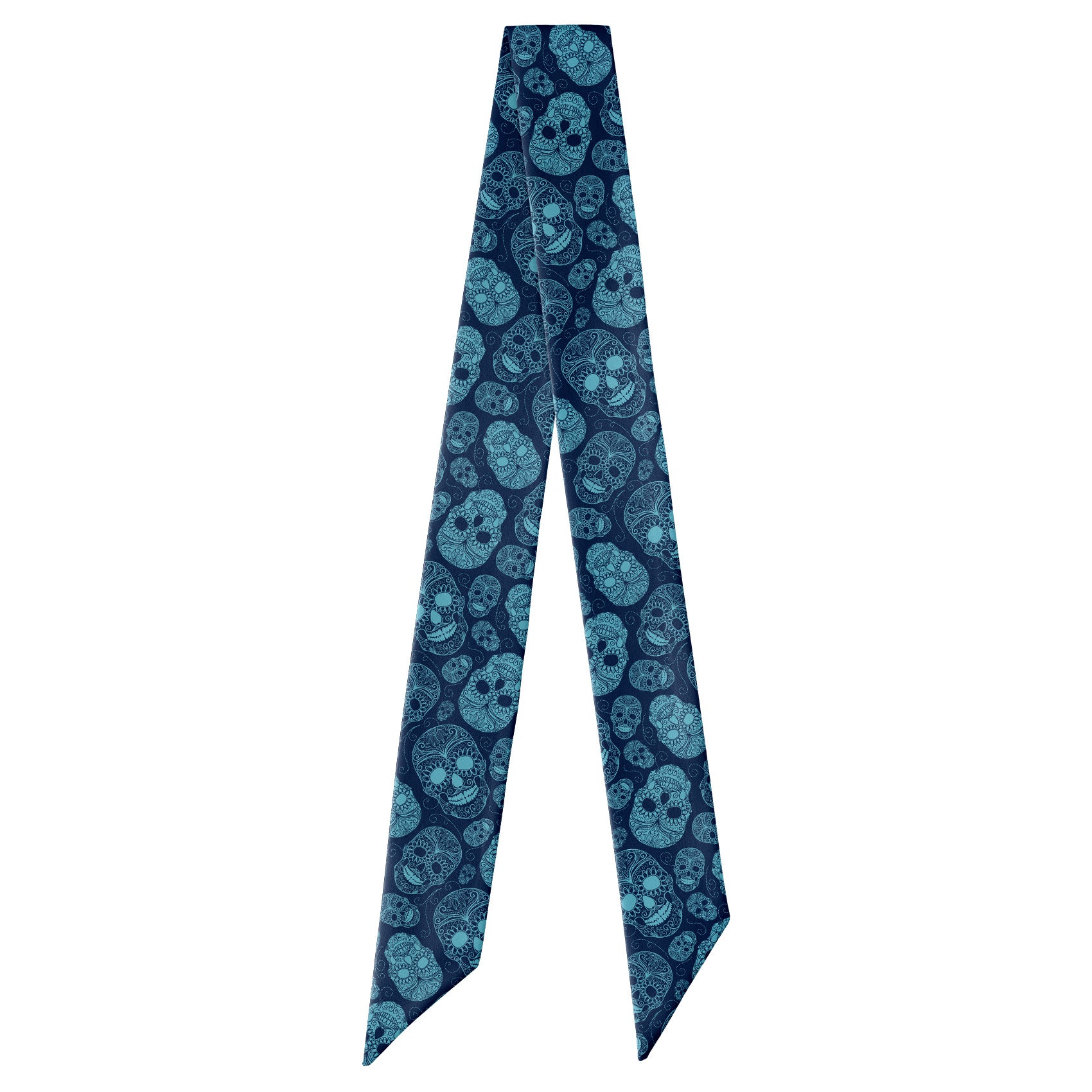 Sugar Skull Hair Scarf - Full View of Hair Scarf - Knotty Tie Co.