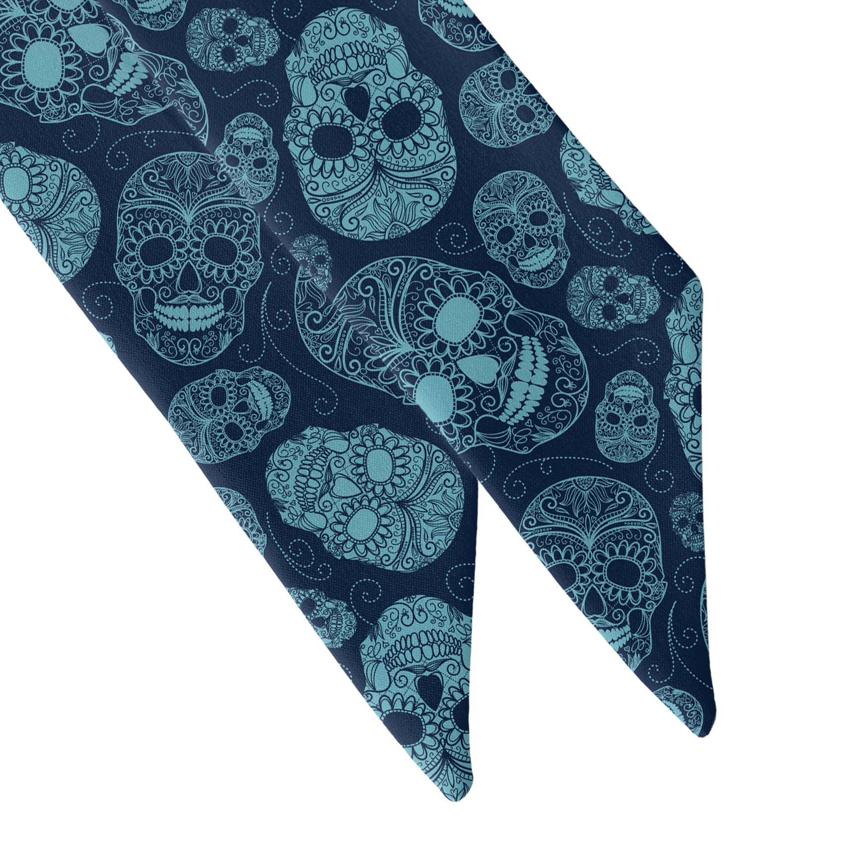 Sugar Skull Hair Scarf - Scarf Tapered Ends - Knotty Tie Co.