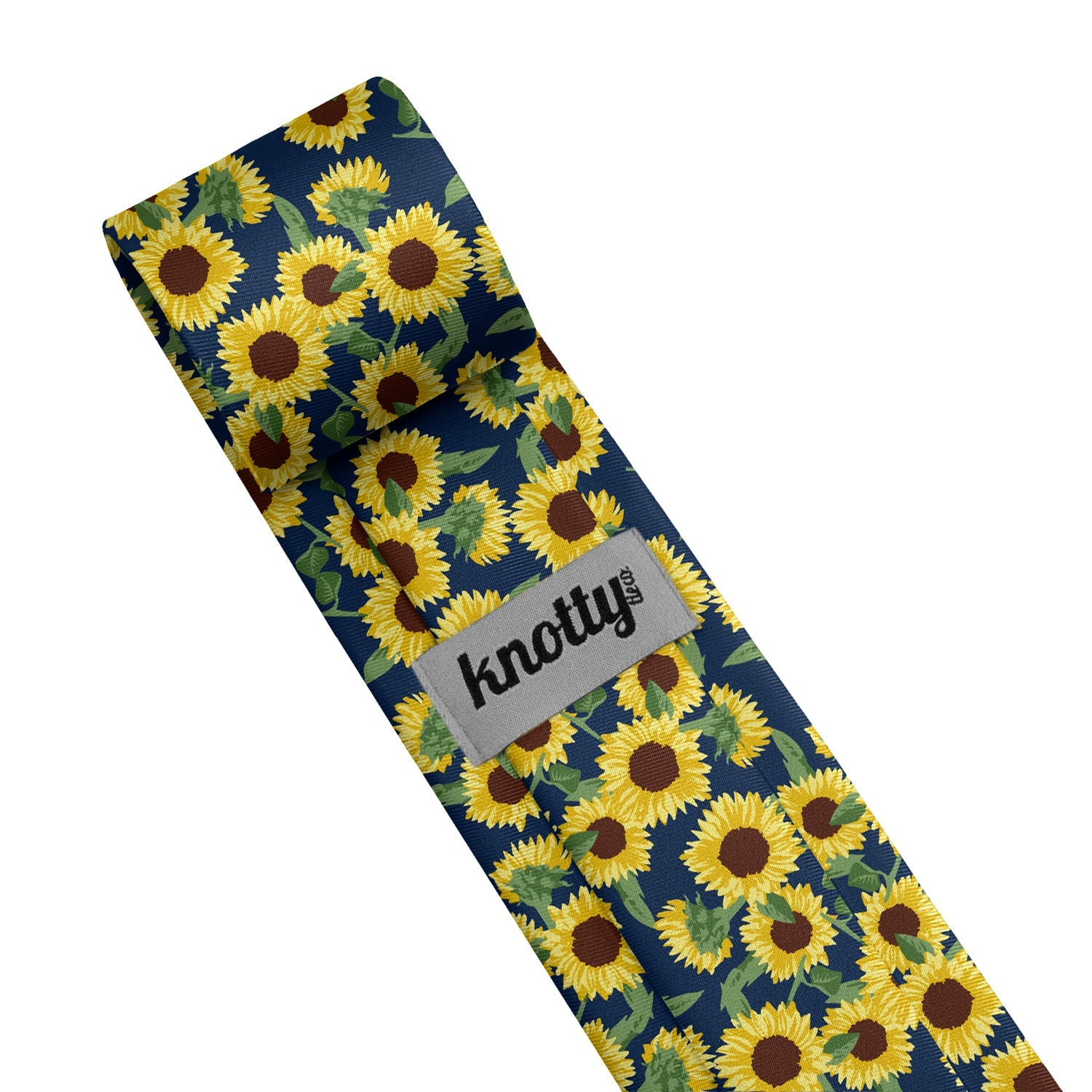 Sunflower Floral Necktie - Tag - Knotty Tie Co.