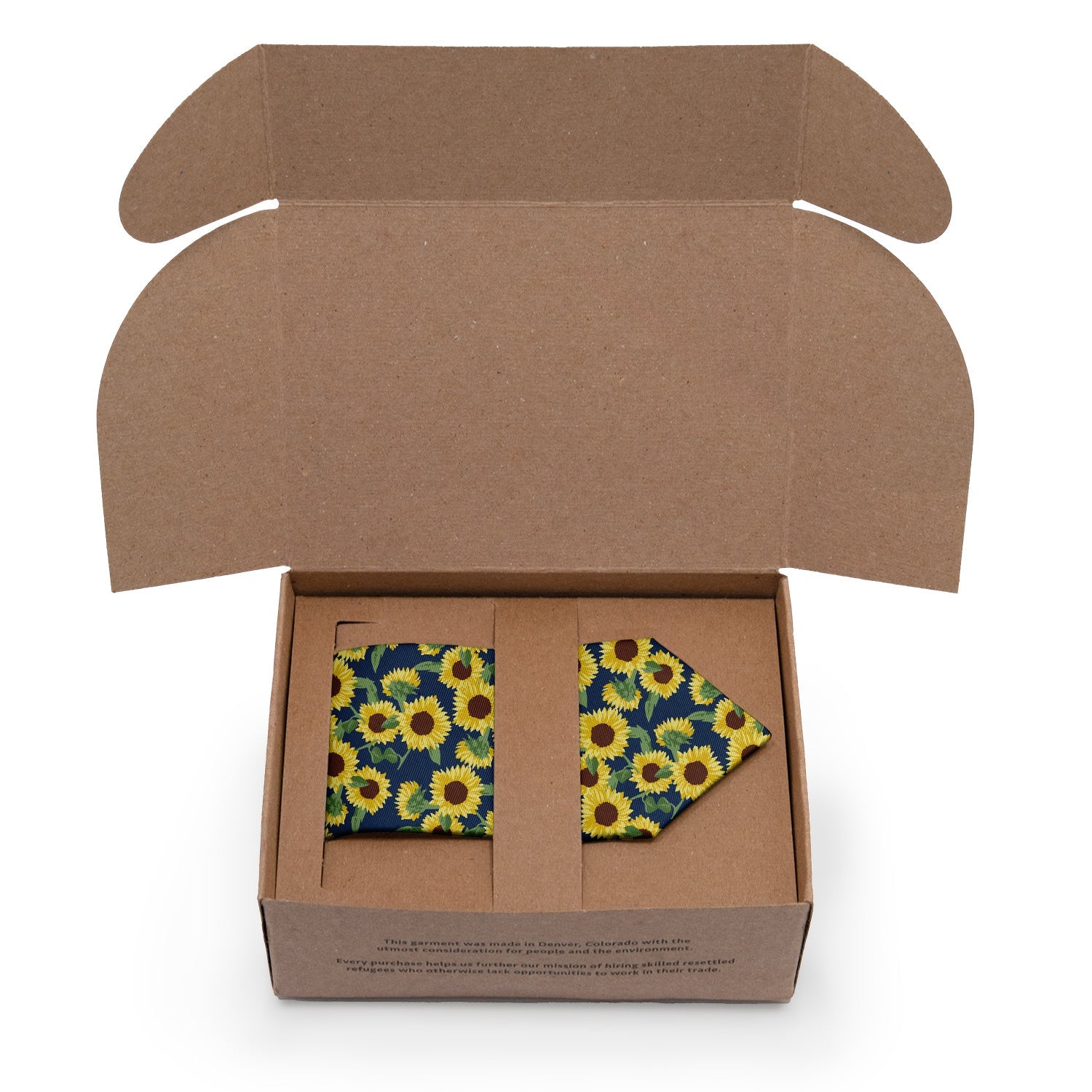 Sunflower Floral Necktie - Packaging - Knotty Tie Co.