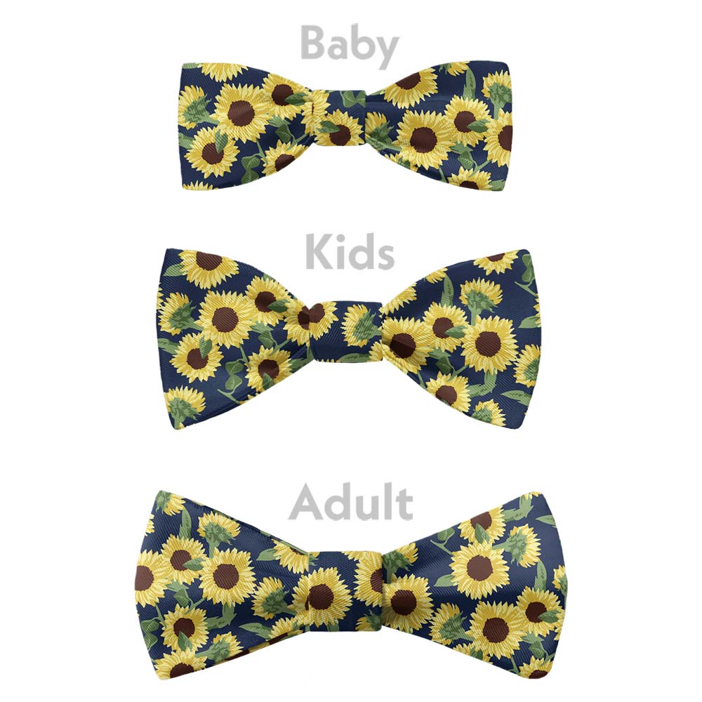 Sunflower Floral Bow Tie - Bow Sizes - Knotty Tie Co.