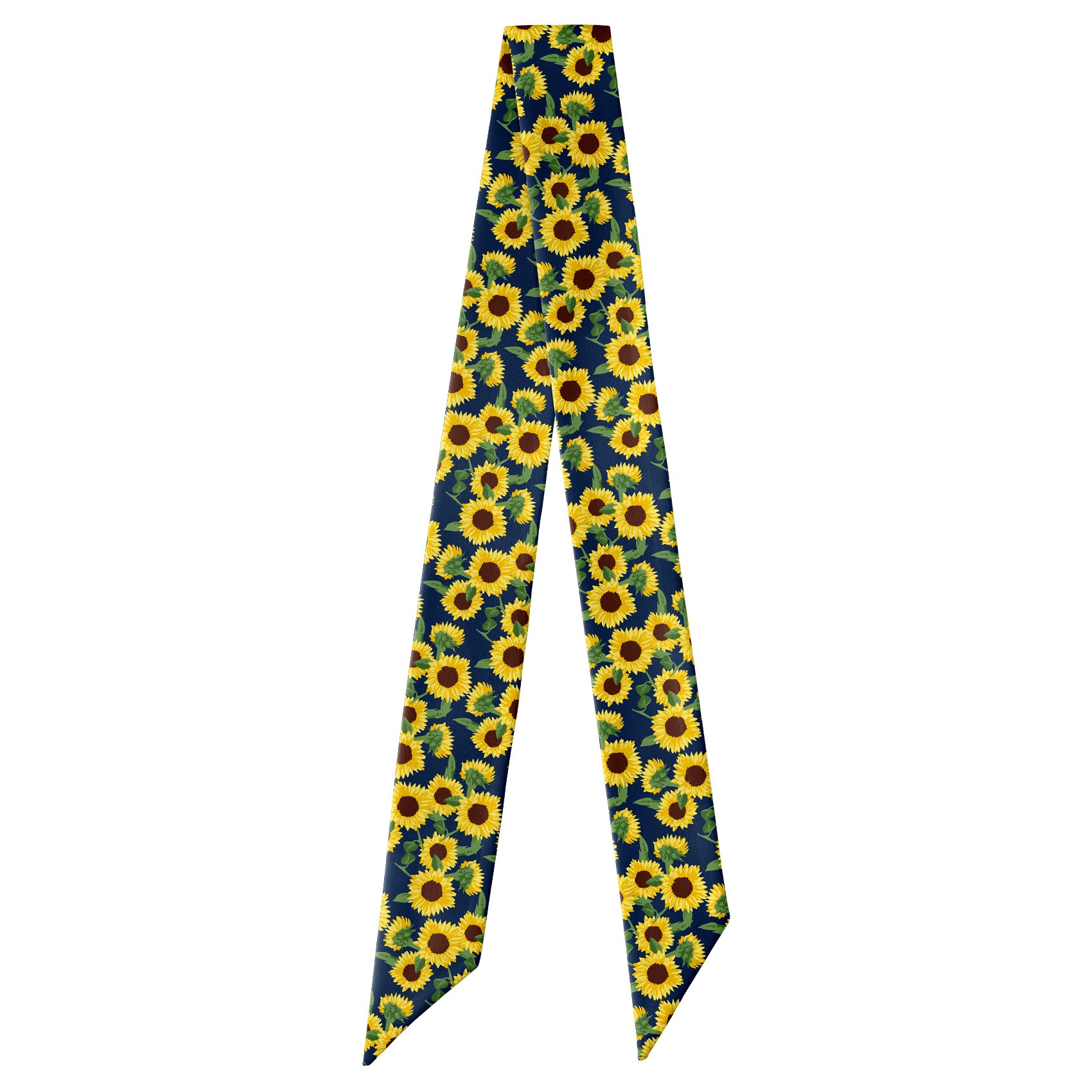 Sunflower Floral Hair Scarf - Full View of Hair Scarf - Knotty Tie Co.