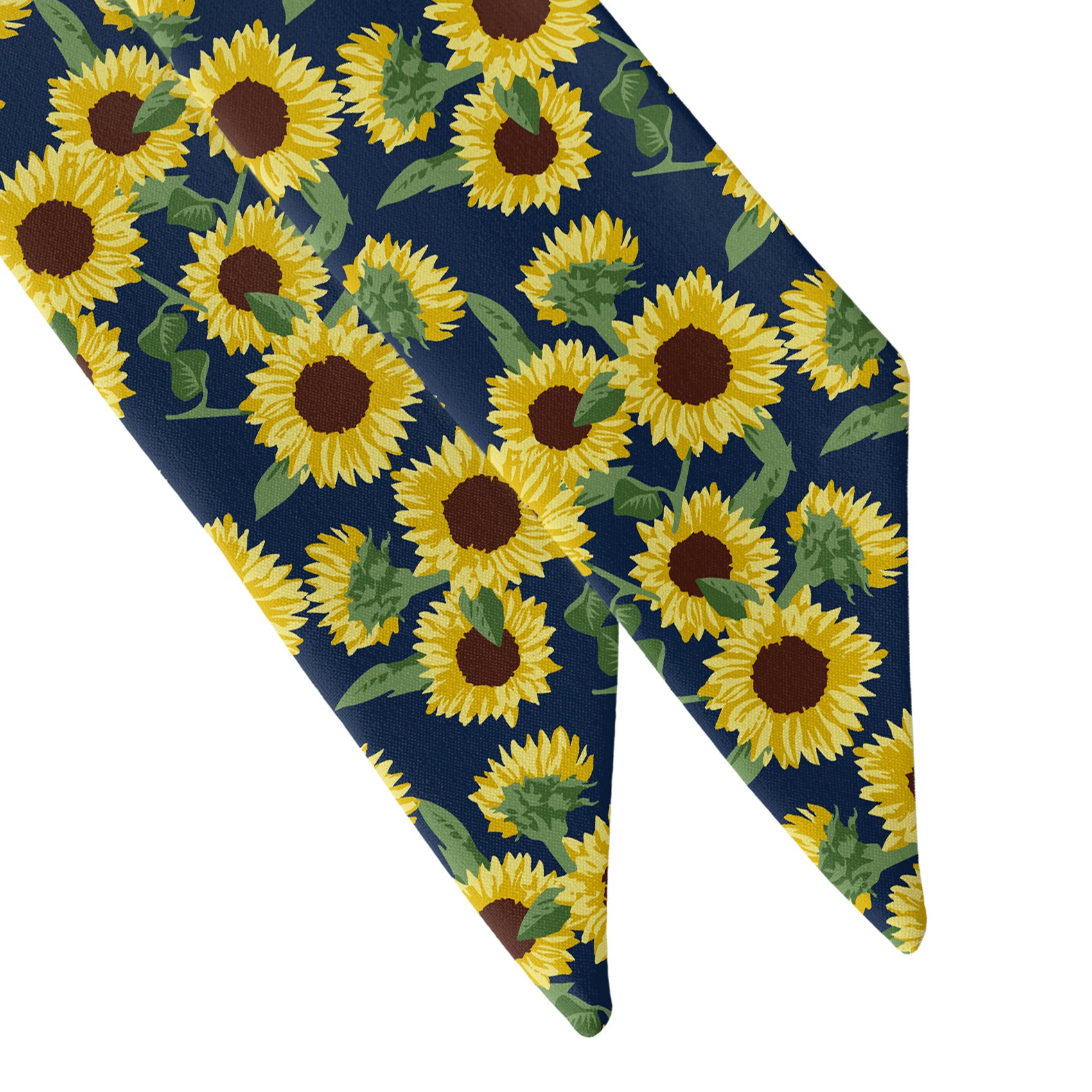 Sunflower Floral Hair Scarf - Scarf Tapered Ends - Knotty Tie Co.