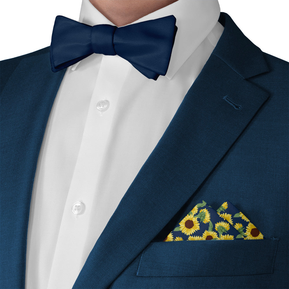 Sunflower Floral Pocket Square - Matching Bow Tie - Knotty Tie Co.