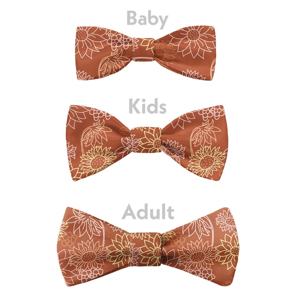 Sunflower Garden Bow Tie - Bow Sizes - Knotty Tie Co.