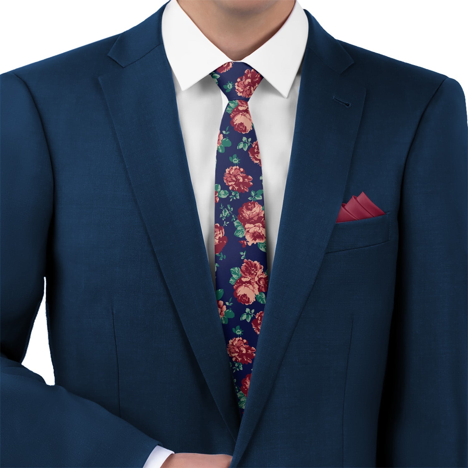 Sylvan Floral Necktie - Matching Pocket Square - Knotty Tie Co.
