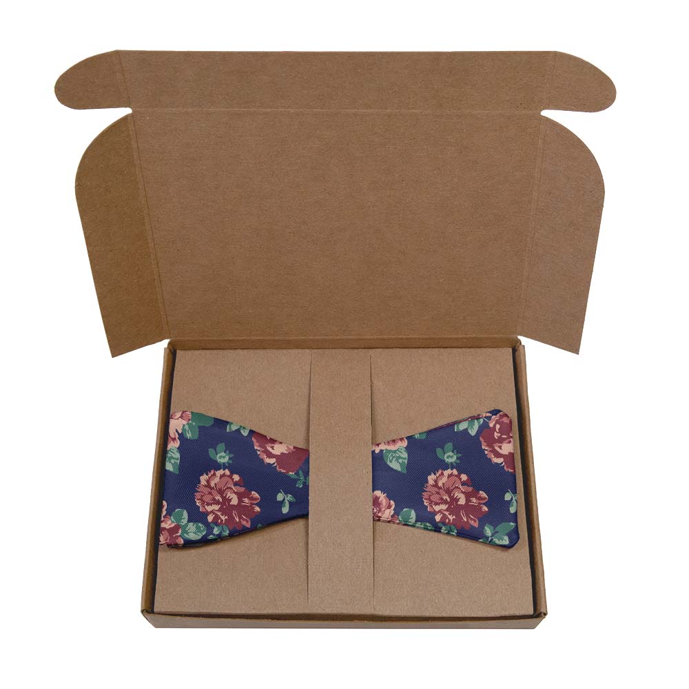 Sylvan Floral Bow Tie- Kraft Gift Box Packaging - Knotty Tie Co.
