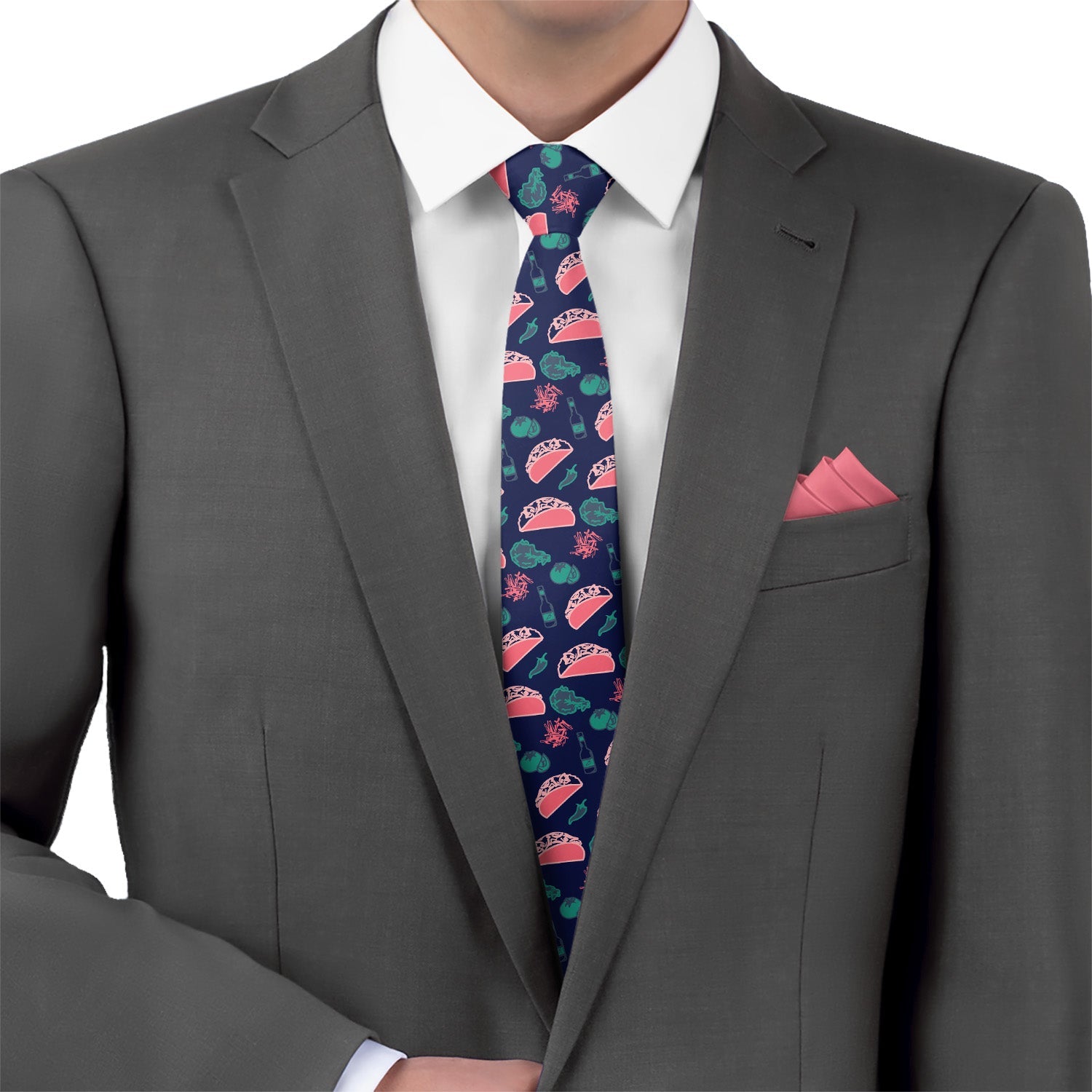 Taco Tuesday Necktie - Matching Pocket Square - Knotty Tie Co.