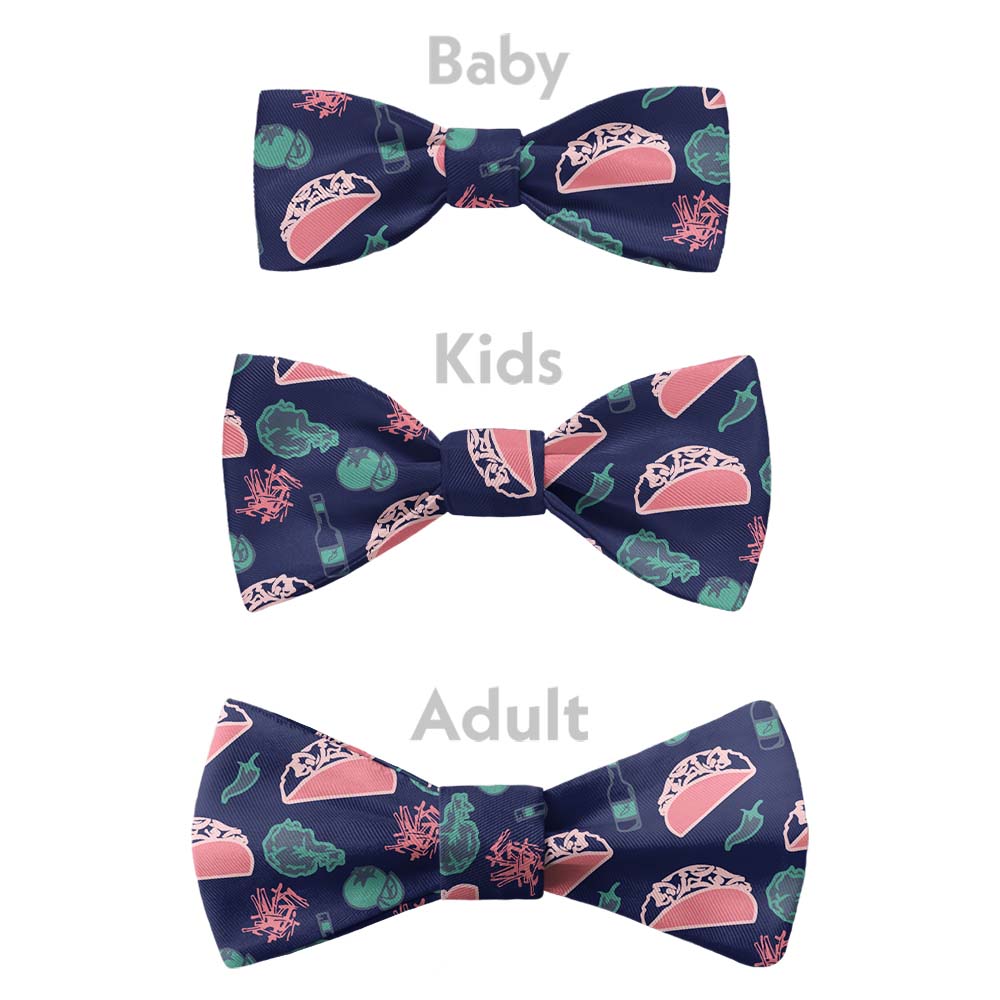 Taco Tuesday Bow Tie - Bow Sizes - Knotty Tie Co.