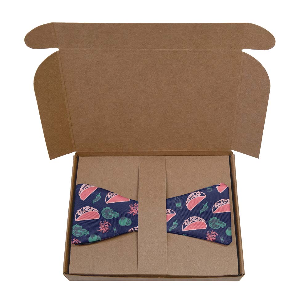 Taco Tuesday Bow Tie- Kraft Gift Box Packaging - Knotty Tie Co.