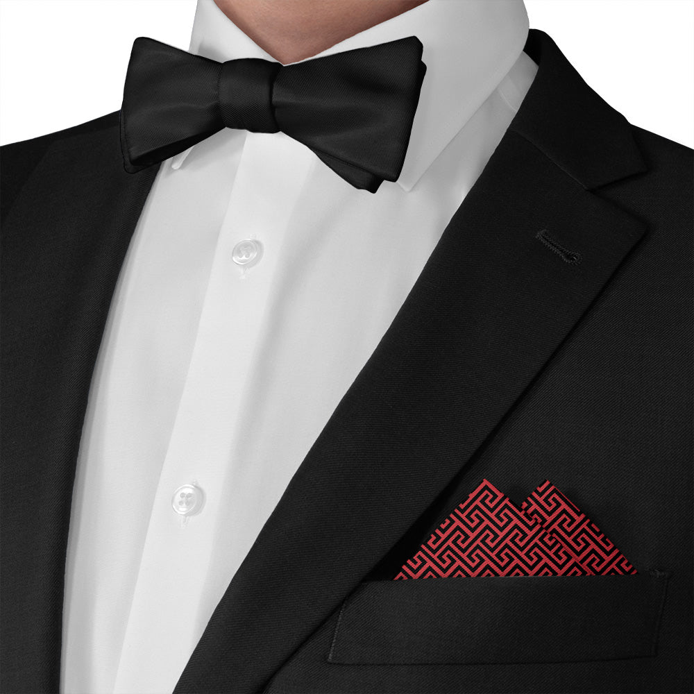 Tatami Geo Pocket Square - Matching Bow Tie - Knotty Tie Co.