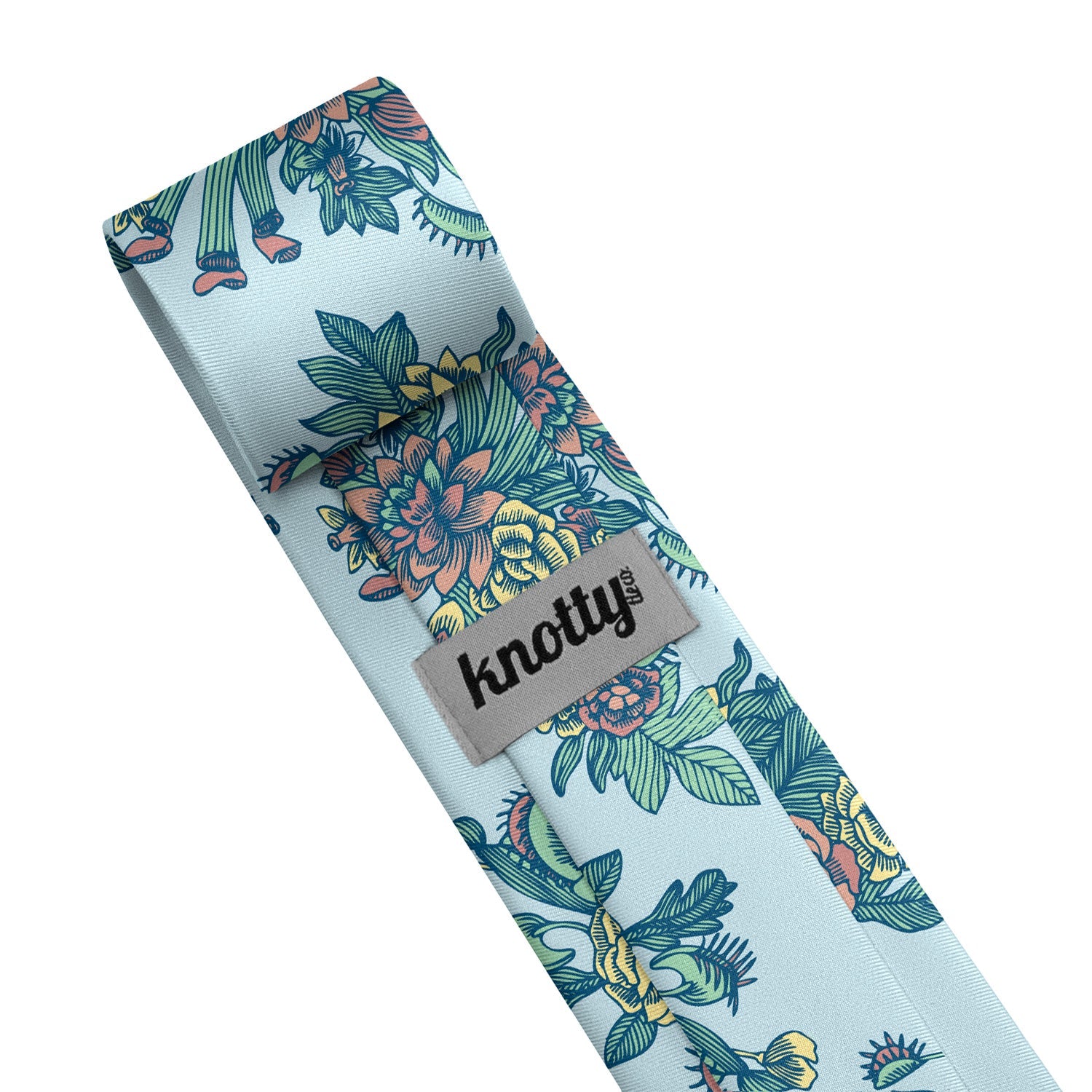 Tattoo Floral Necktie - Tag - Knotty Tie Co.