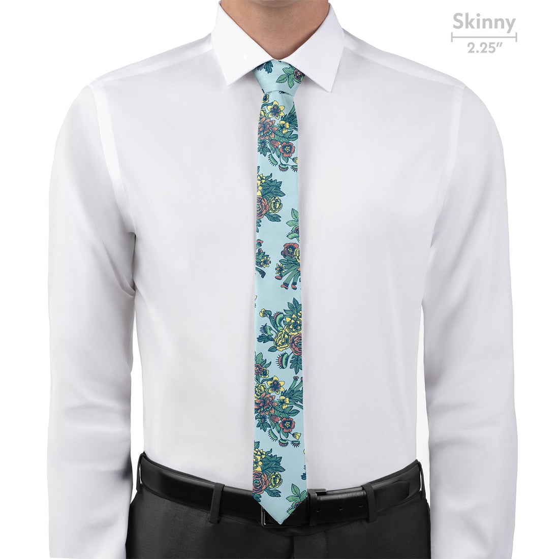 Tattoo Floral Necktie - Skinny - Knotty Tie Co.