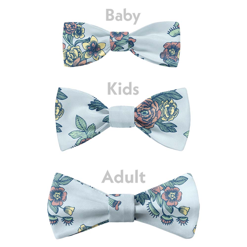 Tattoo Floral Bow Tie - Bow Sizes - Knotty Tie Co.