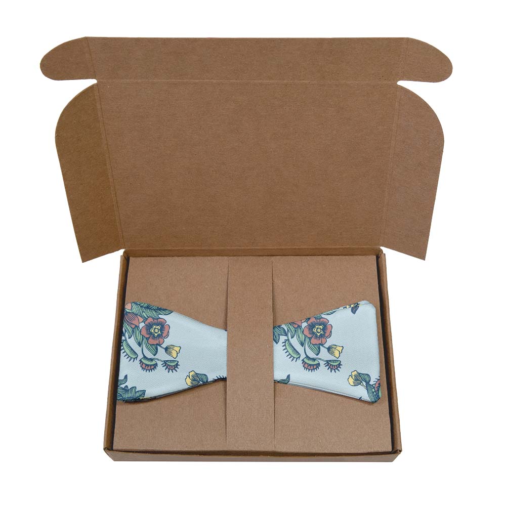 Tattoo Floral Bow Tie- Kraft Gift Box Packaging - Knotty Tie Co.