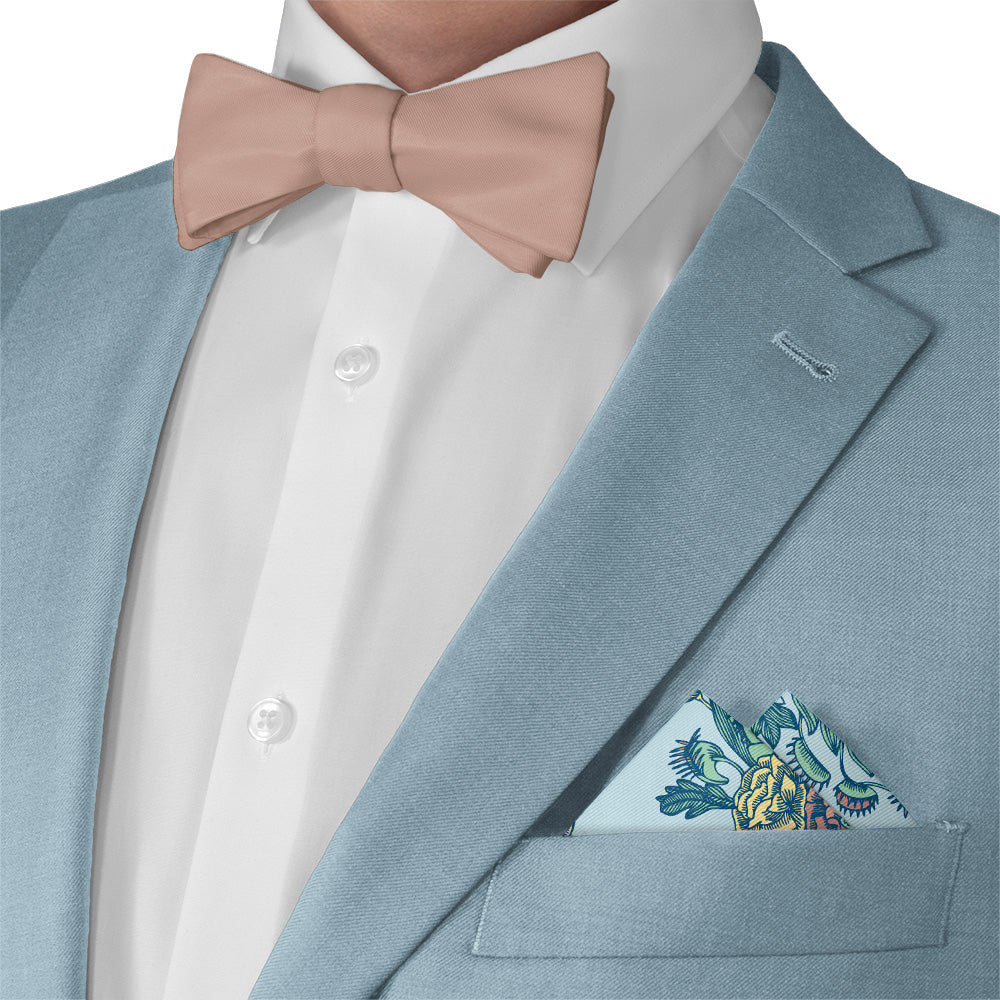 Tattoo Floral Pocket Square - Matching Bow Tie - Knotty Tie Co.
