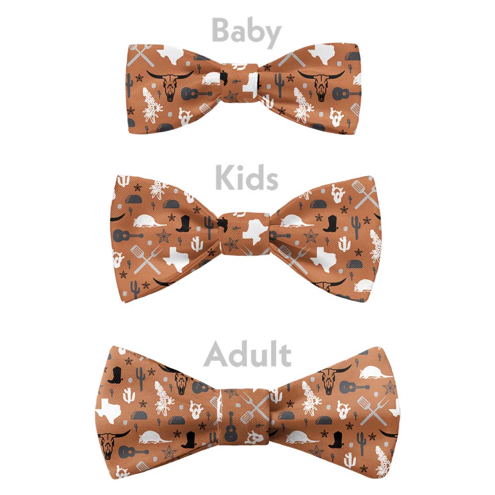 Texas State Heritage Bow Tie - Bow Sizes - Knotty Tie Co.
