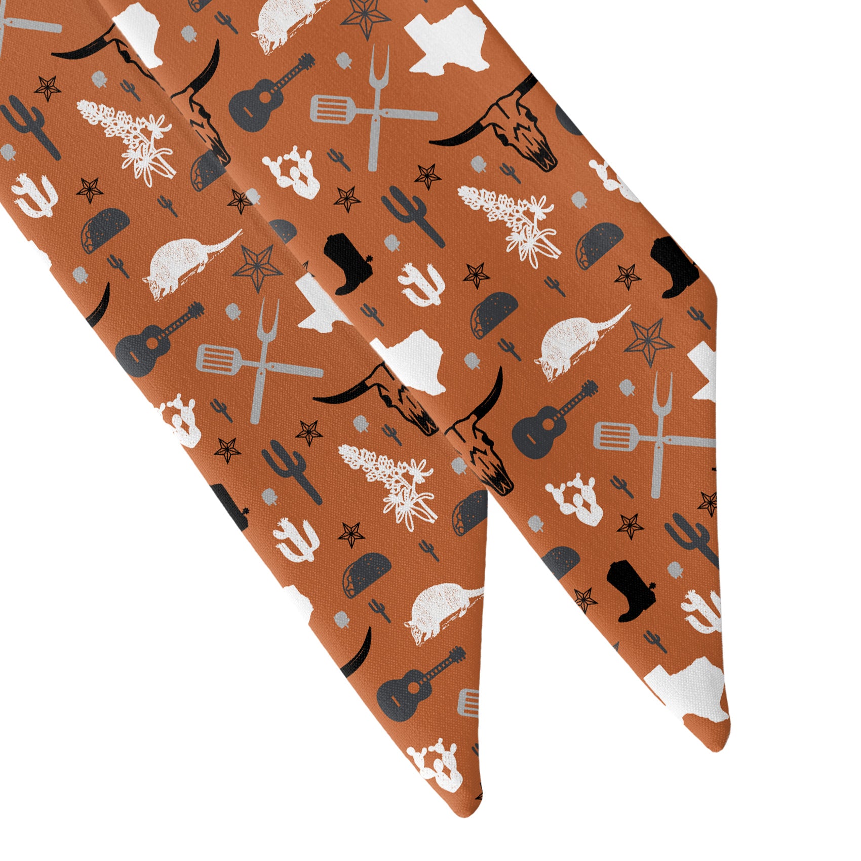 Texas State Heritage Hair Scarf - Scarf Tapered Ends - Knotty Tie Co.