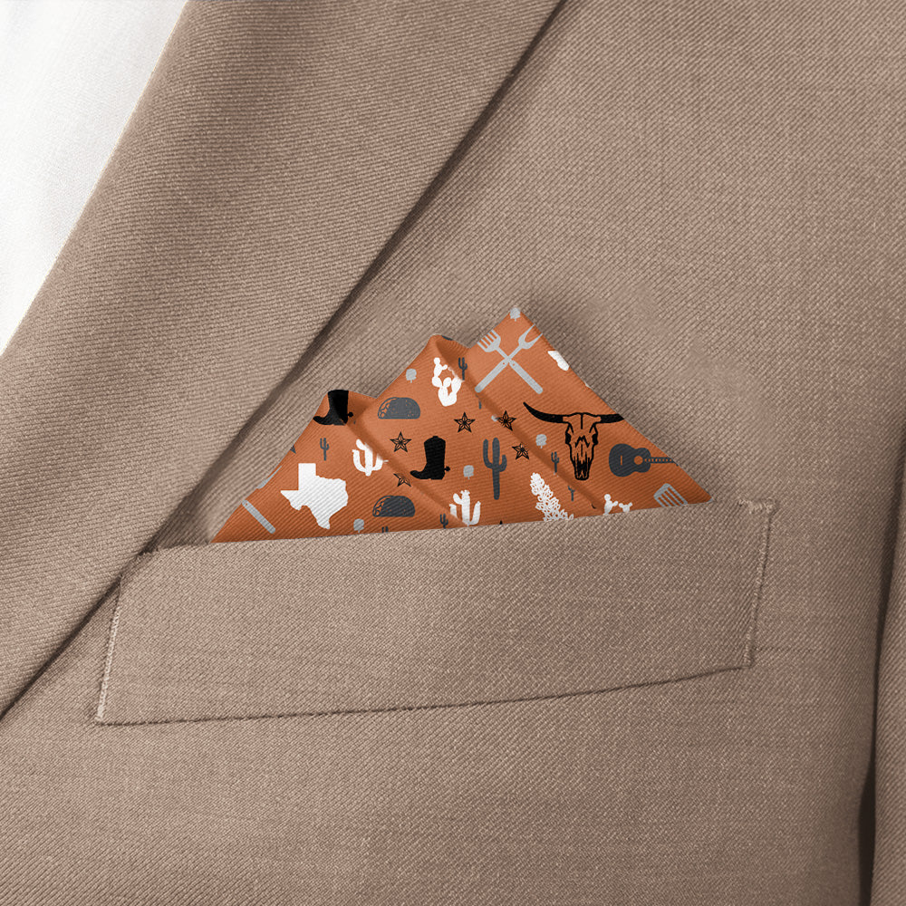Texas State Heritage Pocket Square - Stairs Fold - Knotty Tie Co.