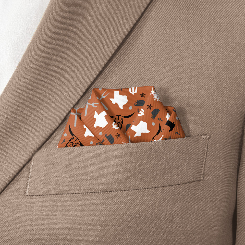 Texas State Heritage Pocket Square - Scalloped Fold - Knotty Tie Co.
