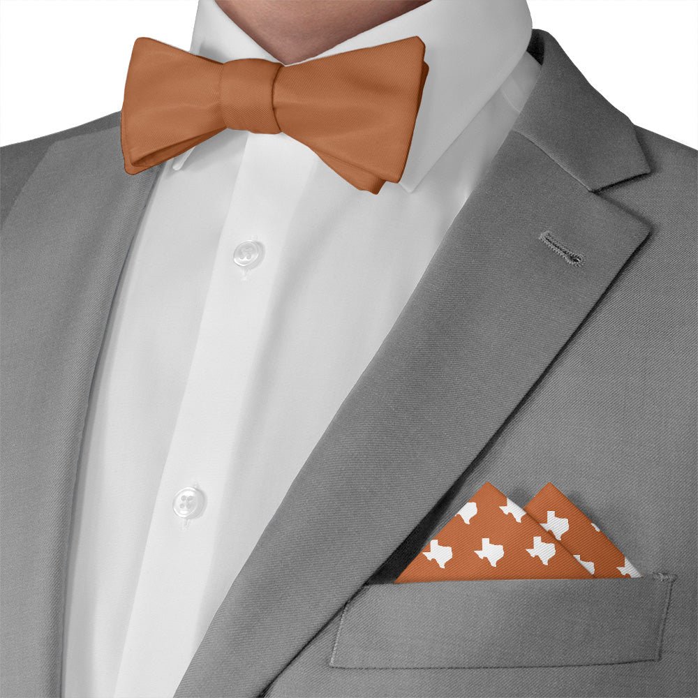 Texas State Outline Pocket Square - Matching Bow Tie - Knotty Tie Co.