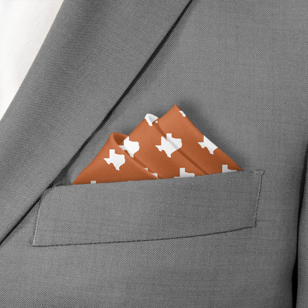 Texas State Outline Pocket Square - Stairs Fold - Knotty Tie Co.