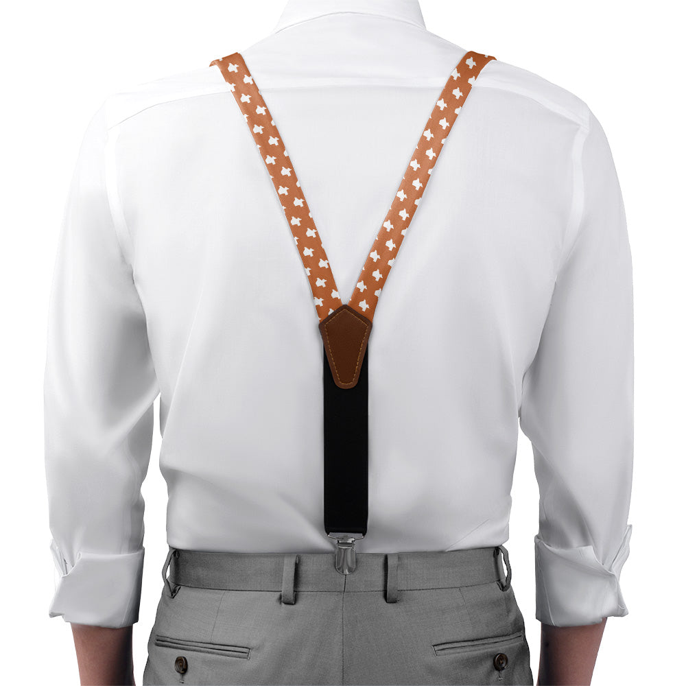 Texas State Outline Suspenders - On Model Front View - Knotty Tie Co.