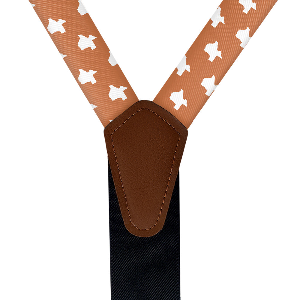 Texas State Outline Suspenders - Vegan Leather Y-Back - Knotty Tie Co.