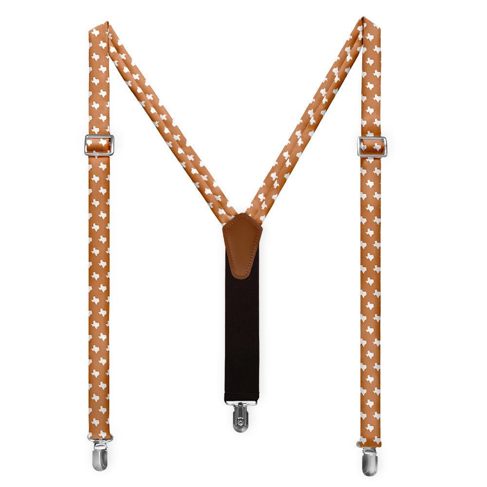 Texas State Outline Suspenders - Full Front View - Knotty Tie Co.