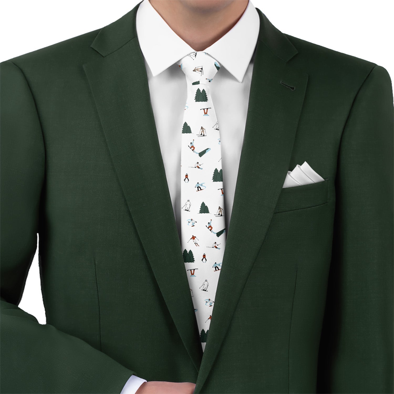 The Slopes Necktie - Matching Pocket Square - Knotty Tie Co.