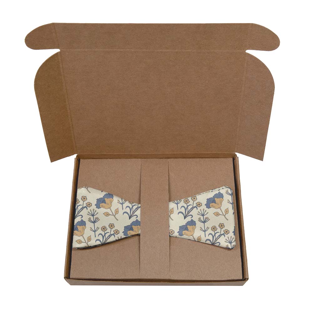 The Lyn Floral Bow Tie- Kraft Gift Box Packaging - Knotty Tie Co.