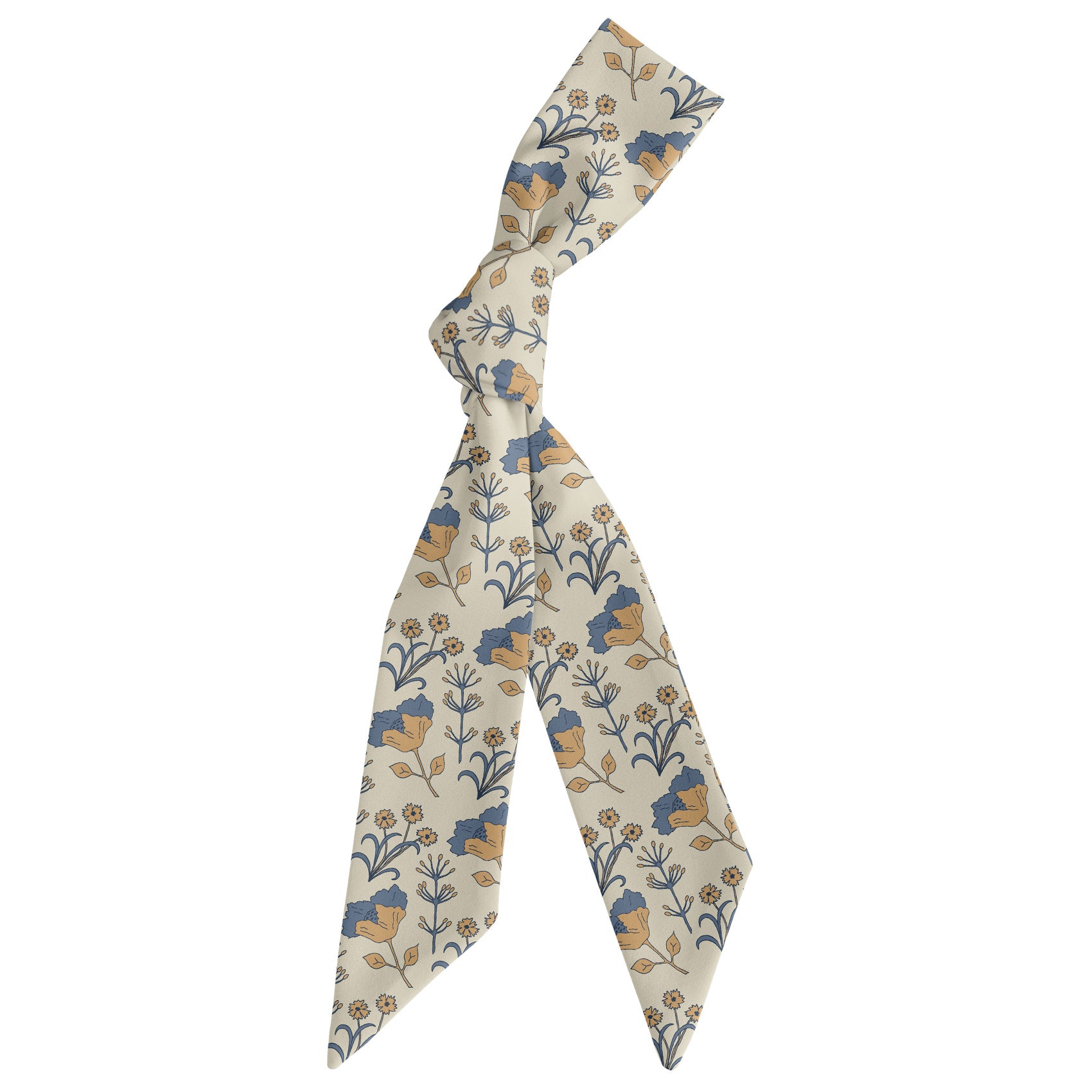 The Lyn Floral Hair Scarf - Scarf Tied Into Knot - Knotty Tie Co.