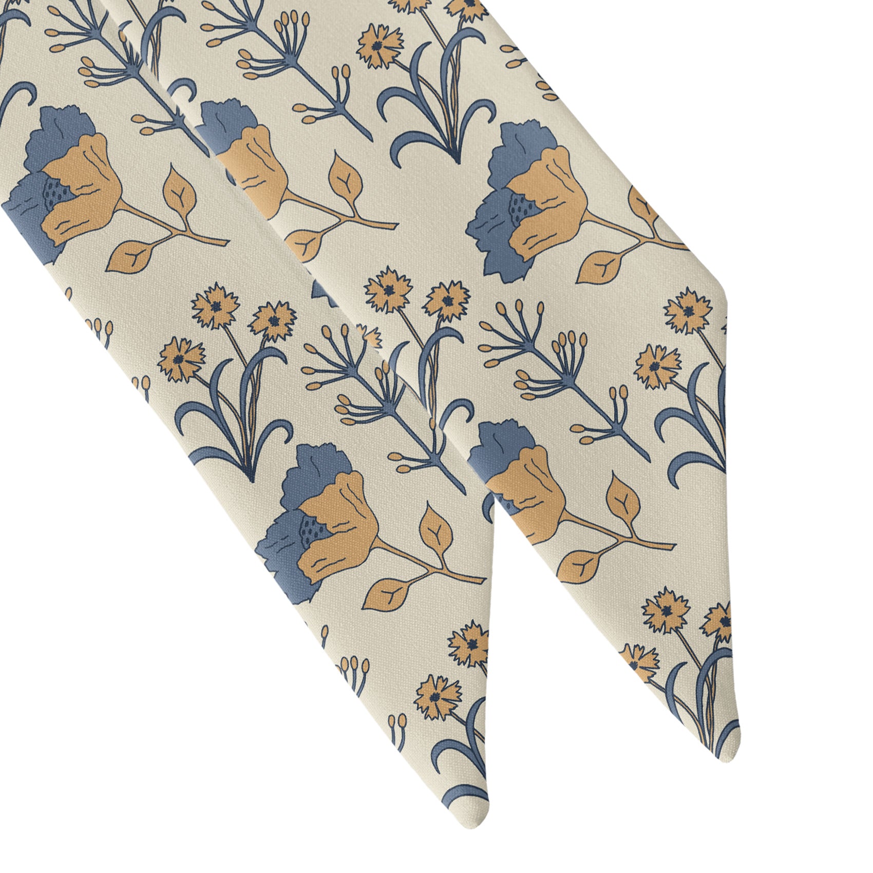 The Lyn Floral Hair Scarf - Scarf Tapered Ends - Knotty Tie Co.