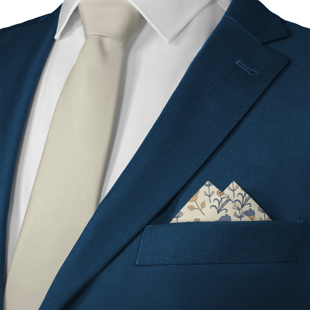 The Lyn Floral Pocket Square - Matching Necktie- Knotty Tie Co.