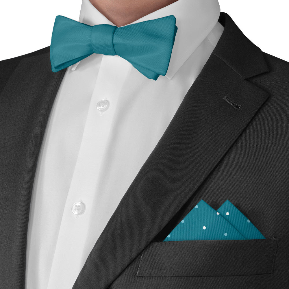 Three Color Denver Dots Pocket Square - Matching Bow Tie - Knotty Tie Co.