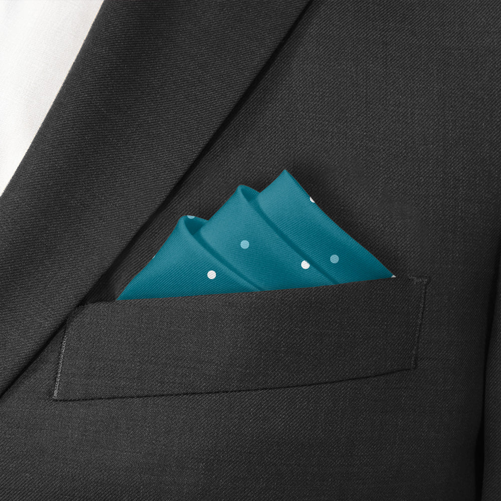Three Color Denver Dots Pocket Square - Stairs Fold - Knotty Tie Co.
