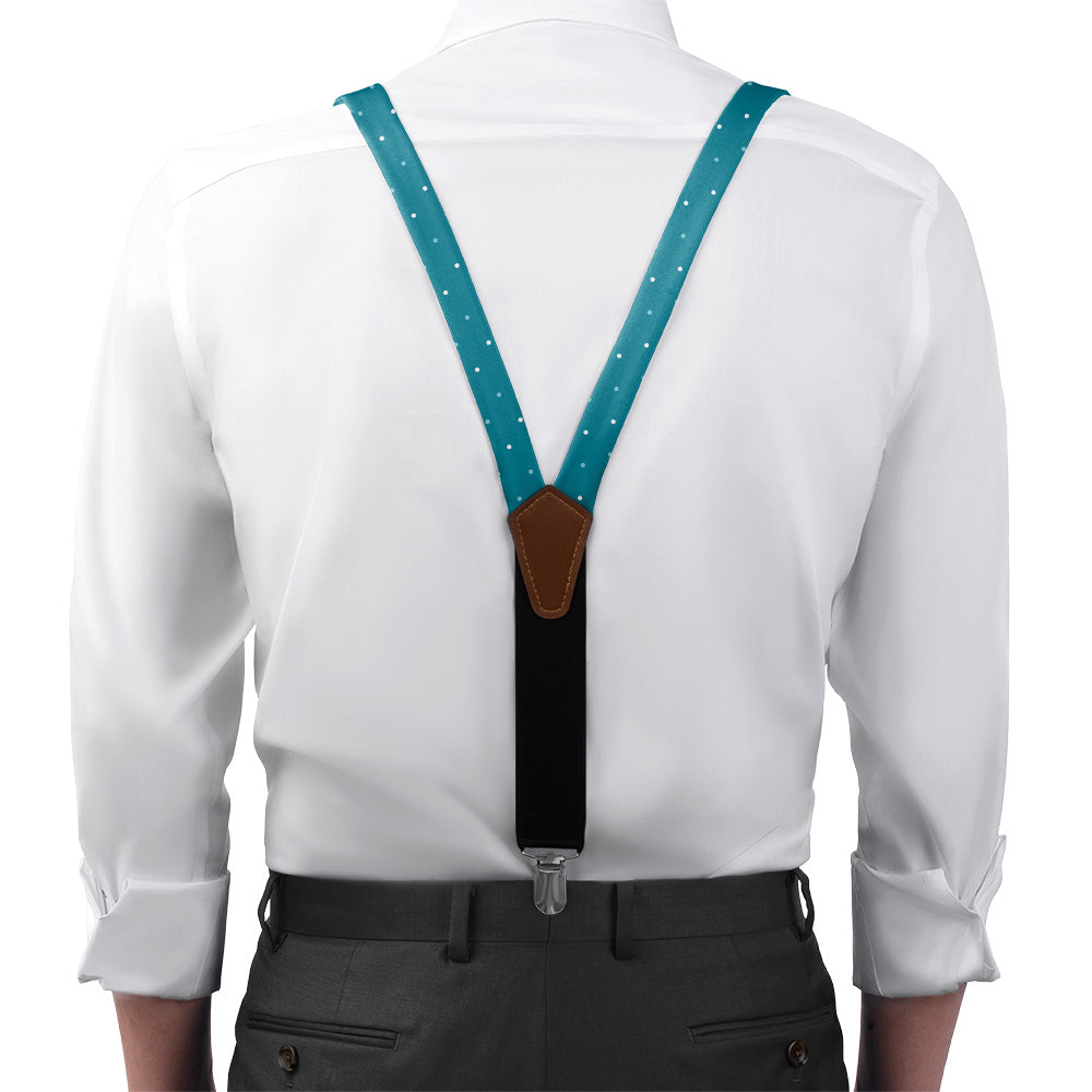 Three Color Denver Dots Suspenders - On Model Front View - Knotty Tie Co.